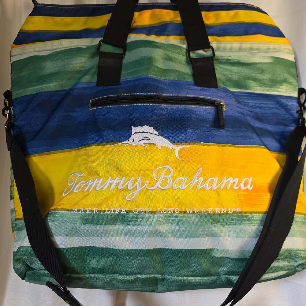 Tommy Bahama Insulated Large Cooler Bag Beach Tote Tropical Blue Green Yellow